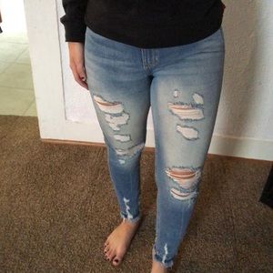 hollister destroyed high waisted jeans